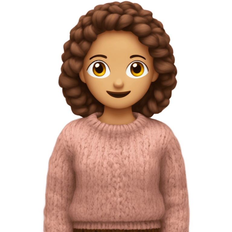 cozy knitted pink brown sweater emoji