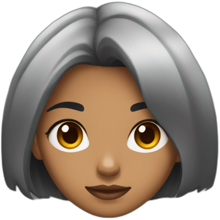 black girl, brown eyes, short black hair with red bull can emoji