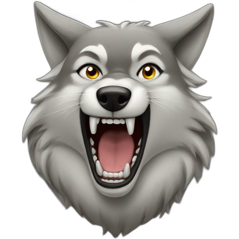 female wolf growling emoji