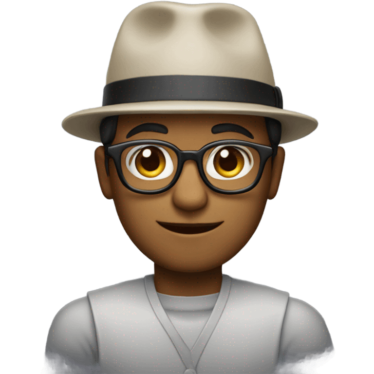 male with glasses and hat chiseled chin emoji