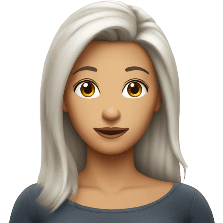 Lady with one chin hair emoji