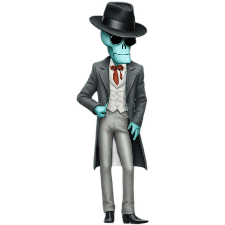 The Squidward  dressed like Michael Jackson's iconic Smooth Criminal wear emoji