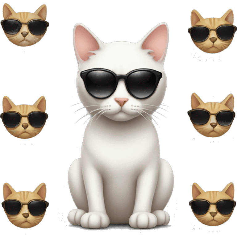 Cat with sunglasses nd wering a huddie  emoji