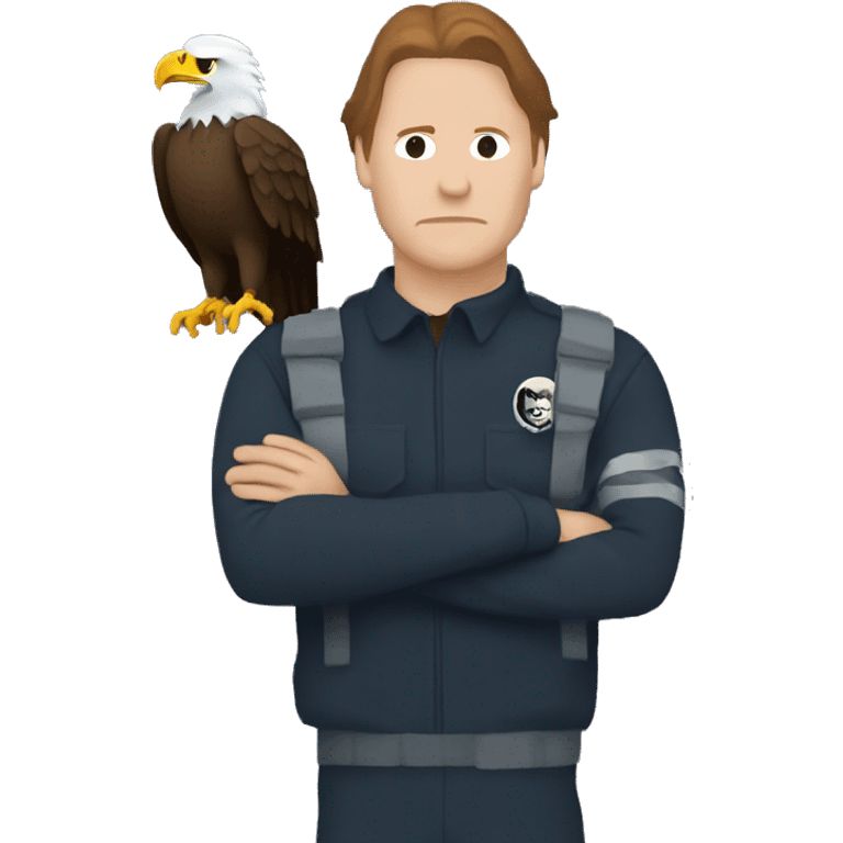 Michael Myers holding and eagle emoji