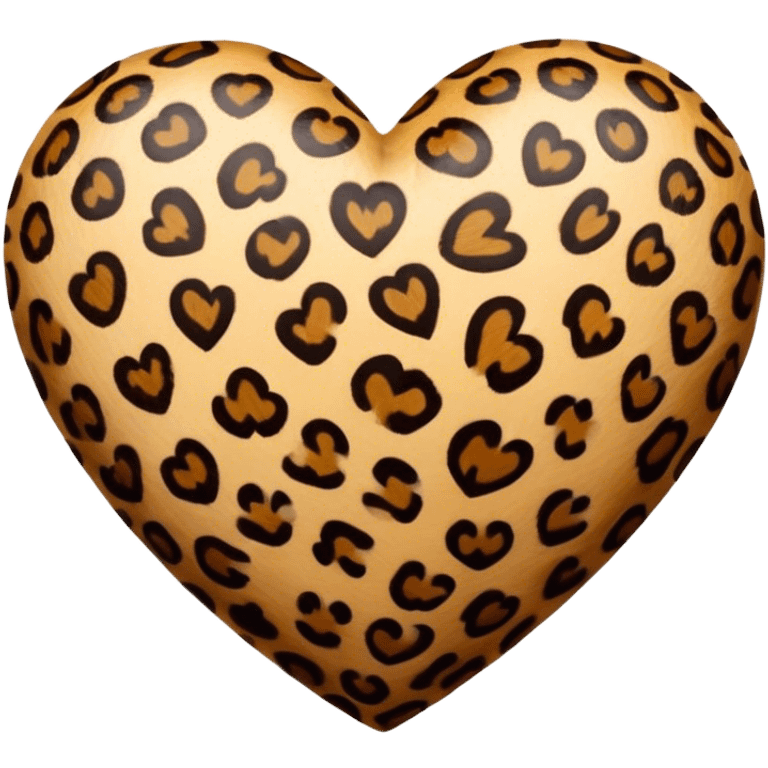 leopard print heart emoji