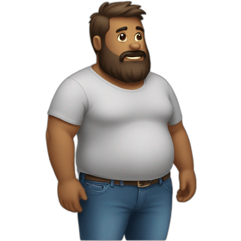 Gay bear man with belly and beard emoji