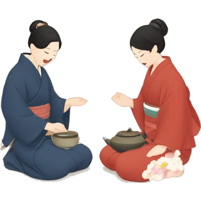 Tea ceremony in Japanese tatami  emoji