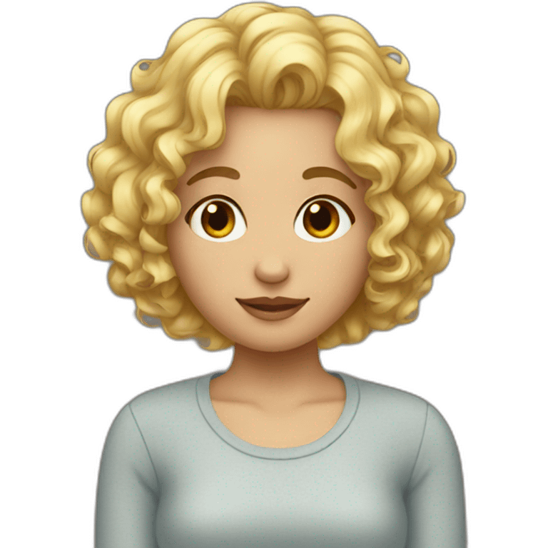 a girl with short curly hair blonde emoji