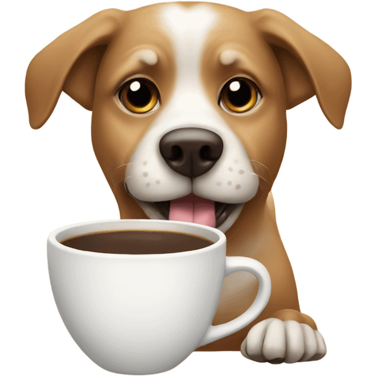 Dog with coffee emoji