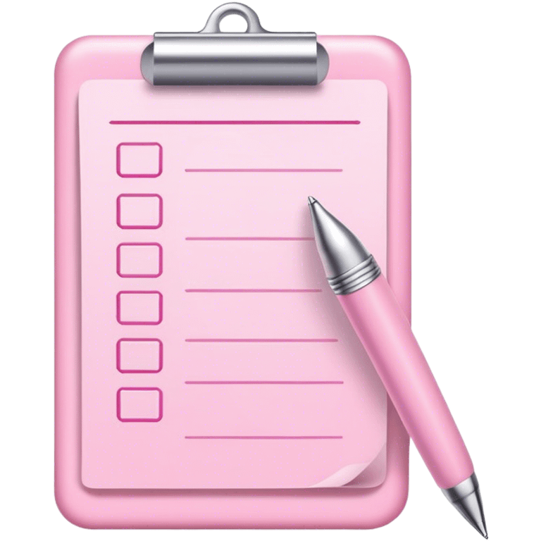 Light pink to do list with pen emoji