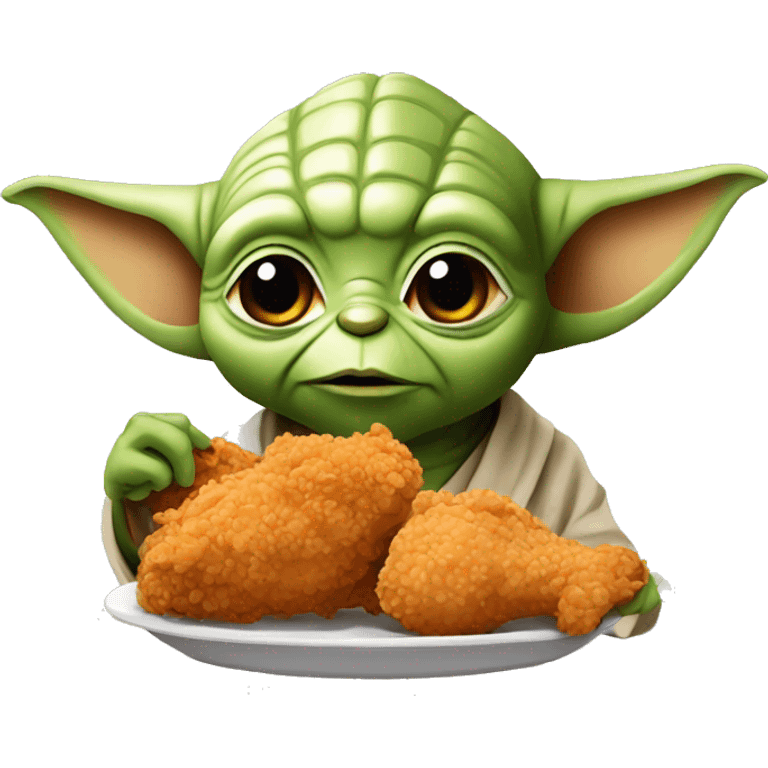 Yoda eating fried Chicken emoji