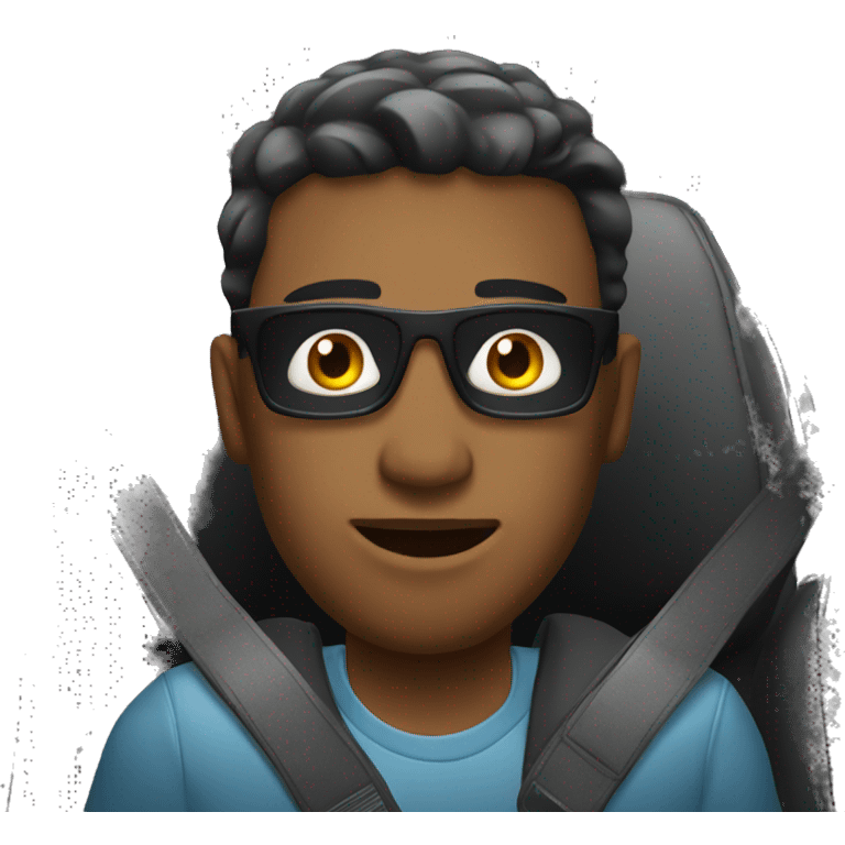 cool guy in car interior emoji