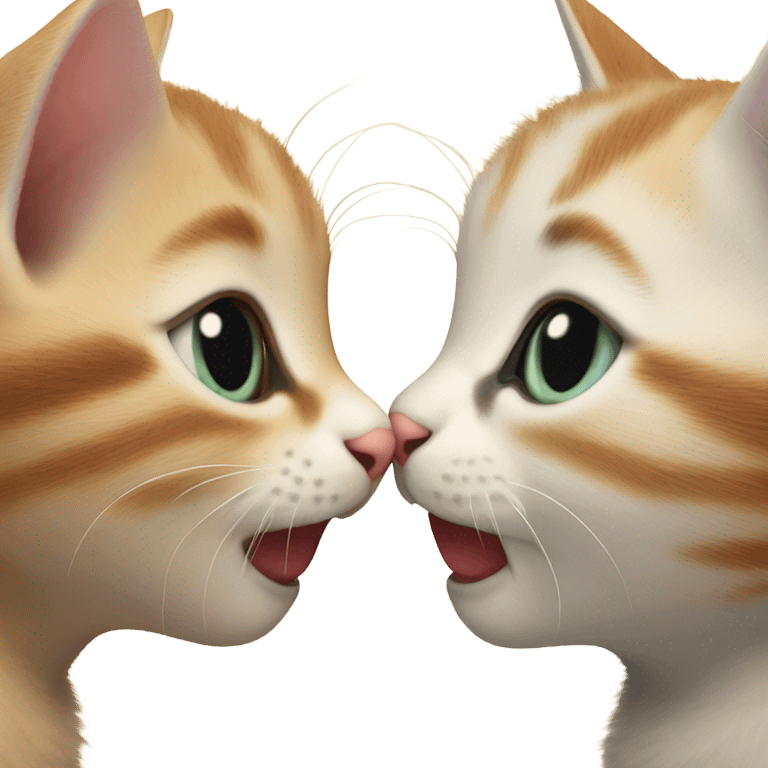 Two baby kittens kissing emoji