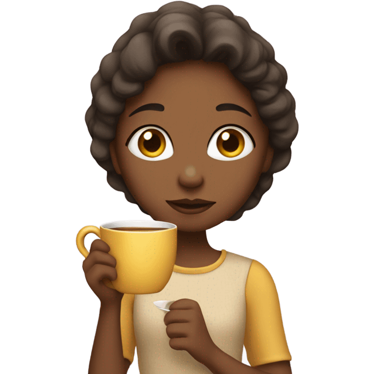 Girl sipping tea emoji