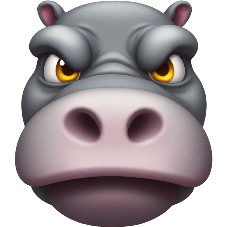 Moodeng hippo angry mood emoji