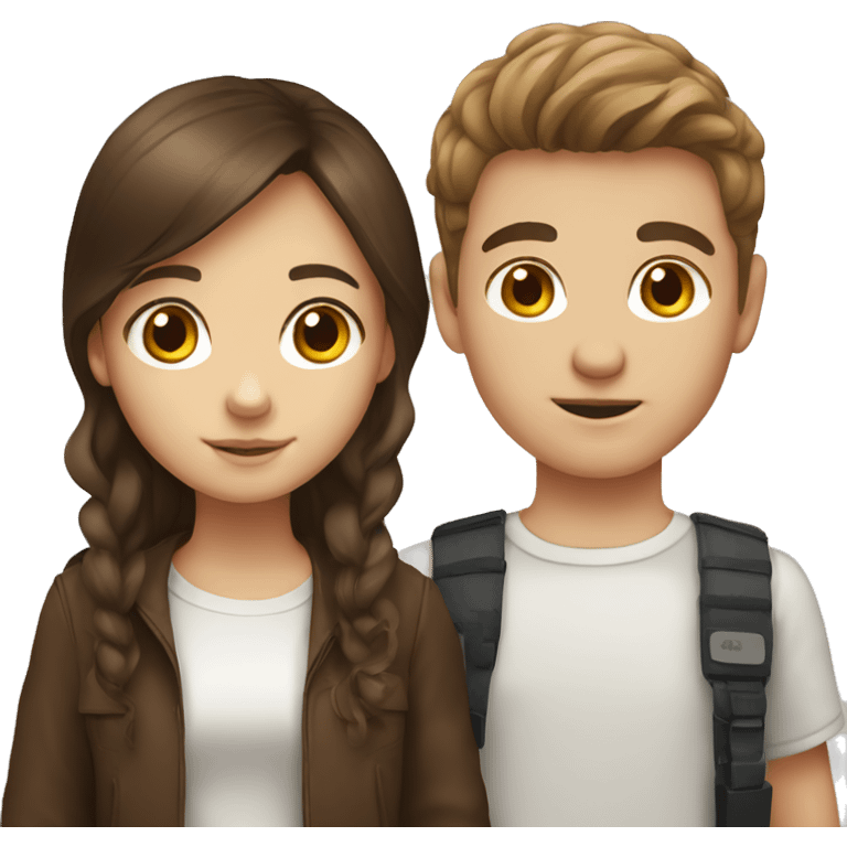 brown hair german girl and brown hair white south african boy  emoji