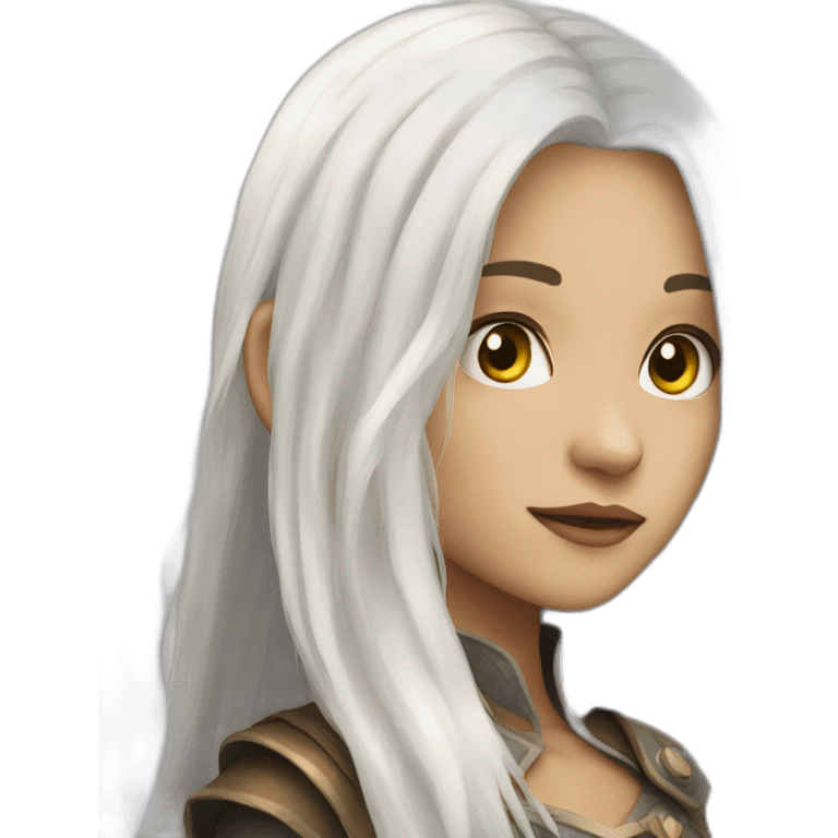 rpg girl with long white hair emoji