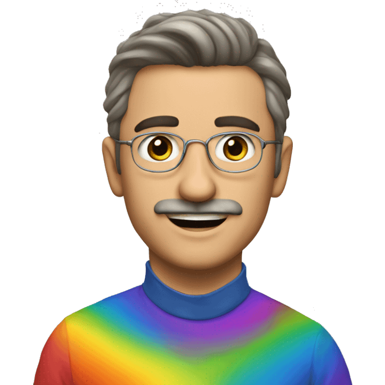 Ivo Bulins, wearing rainbow glāzes emoji