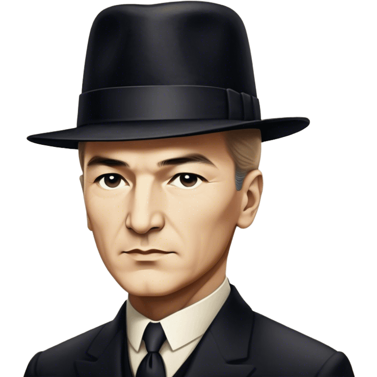 ​Cinematic Realistic Portrait of a Young Mustafa Kemal Atatürk, depicted in his iconic tall black hat and traditional attire with a confident, visionary expression, rendered with rich historical textures and warm, inspiring lighting that captures his youthful dynamism and transformative leadership, emoji