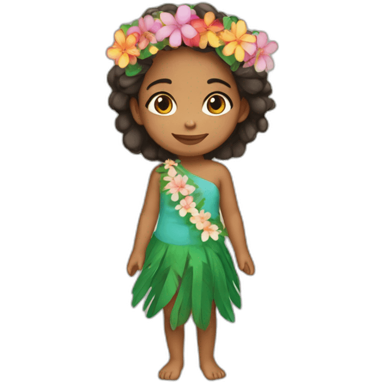 little tahitian girl with a flower crown emoji