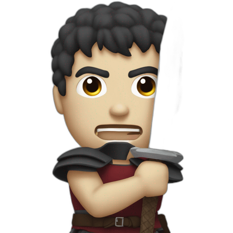 angry berserk guts with large claymore without guard emoji