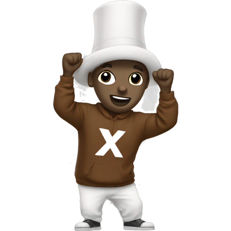 quaker mascot dabbing emoji