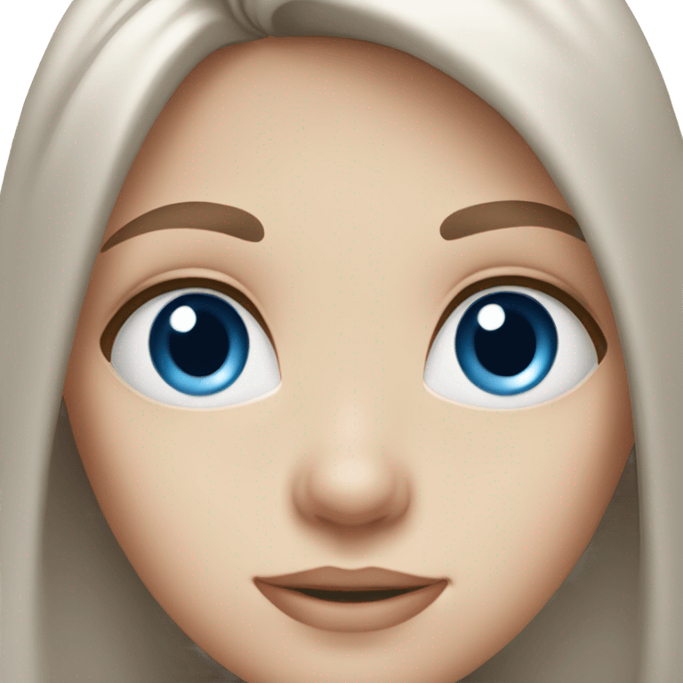 Girl with long brown hair, blue eyes and pale skin emoji