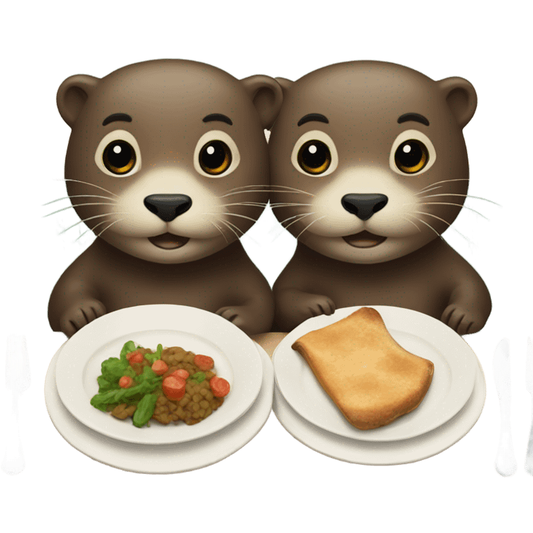 Otter couple out to dinner emoji