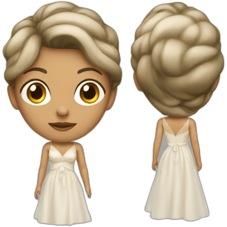 Woman wearing a translucent gown emoji