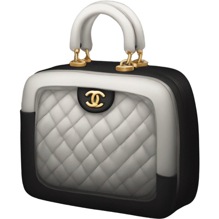 Black Chanel vanity bag without handle emoji