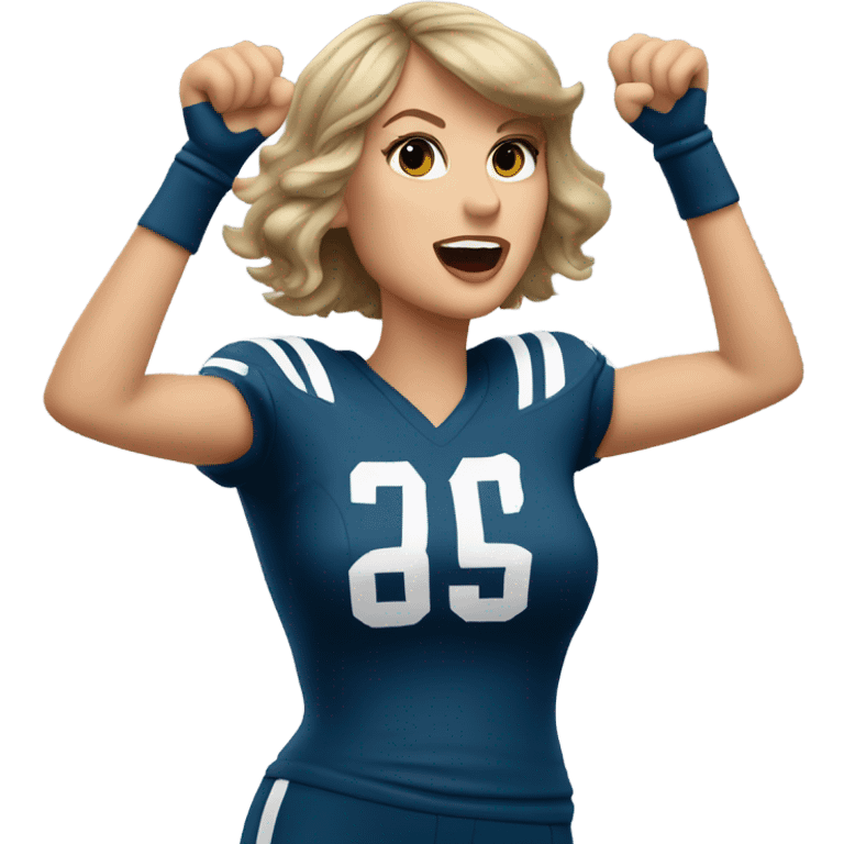 taylor swift with touchdown arms emoji