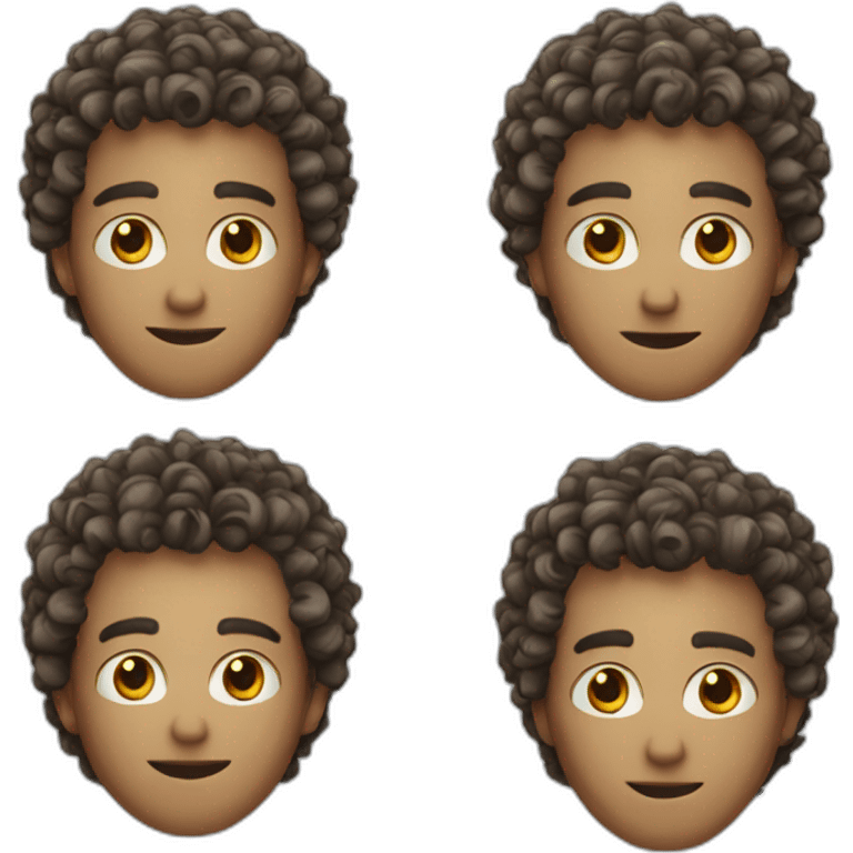 curly hair, male, thin chin emoji