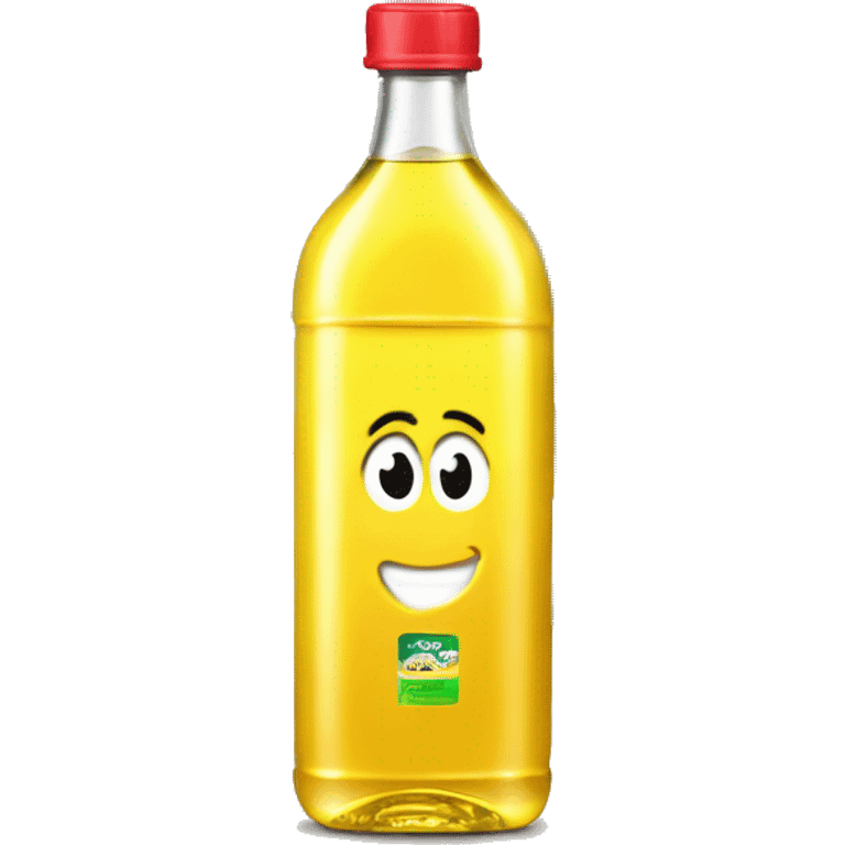 a single bottle of rapeseed oil with conola plant emoji