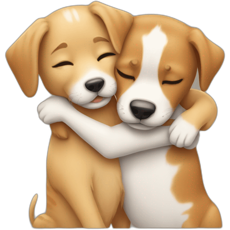 dog and cat hugging emoji