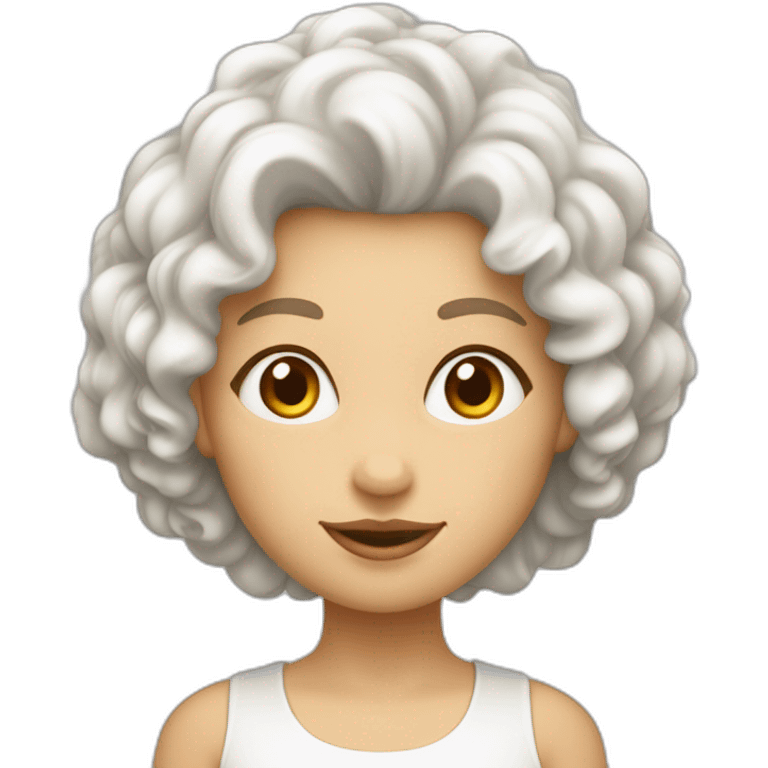 fille blanche cheveux bouclés brun sans lunettes  emoji