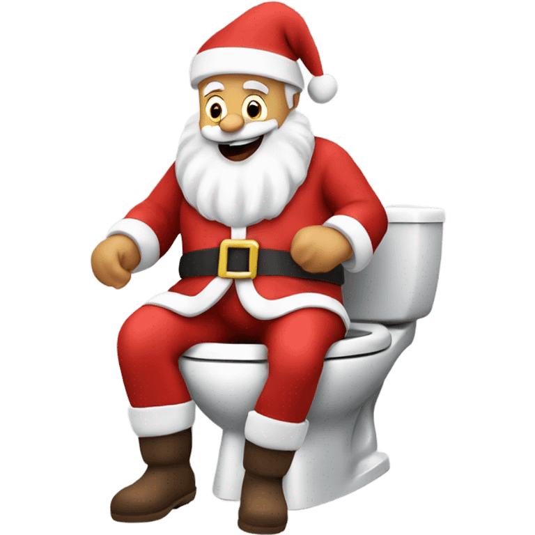 Father Christmas sat on the toilet emoji