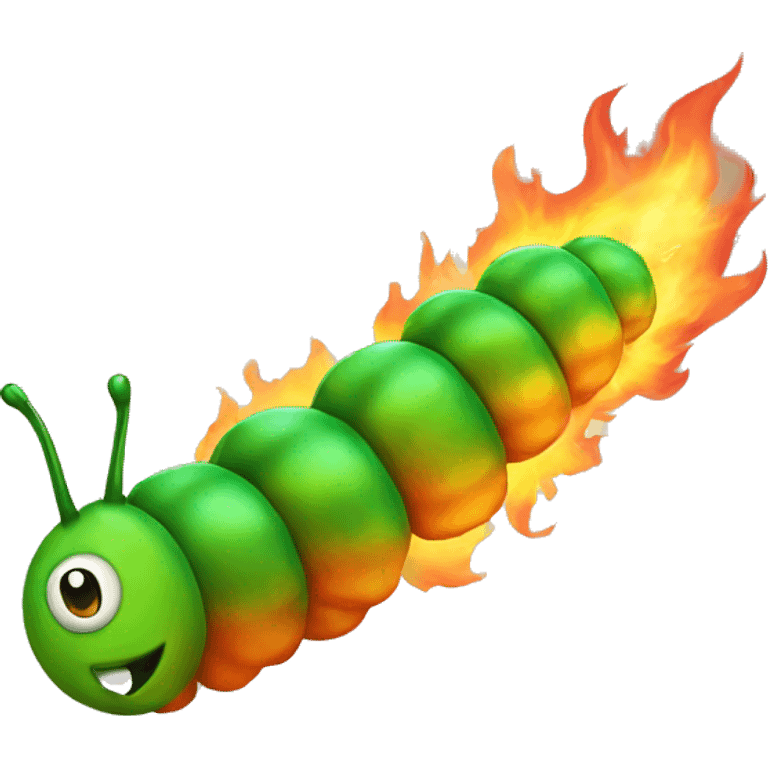 catepillar on fire emoji