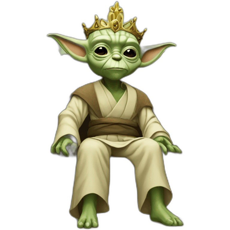 King Yoda in a chair emoji