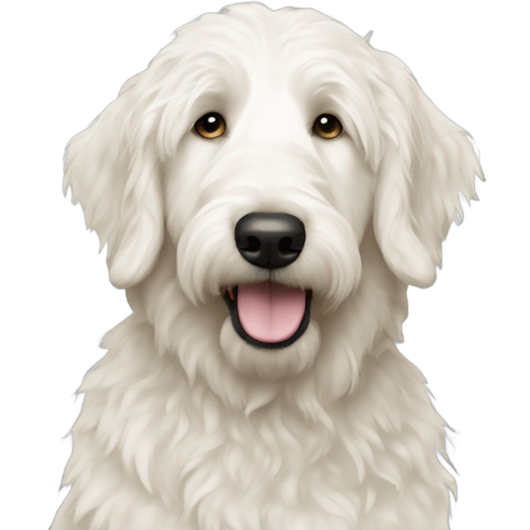 white golden doodle flat coat emoji