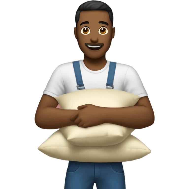 storekeeper holding pillows emoji