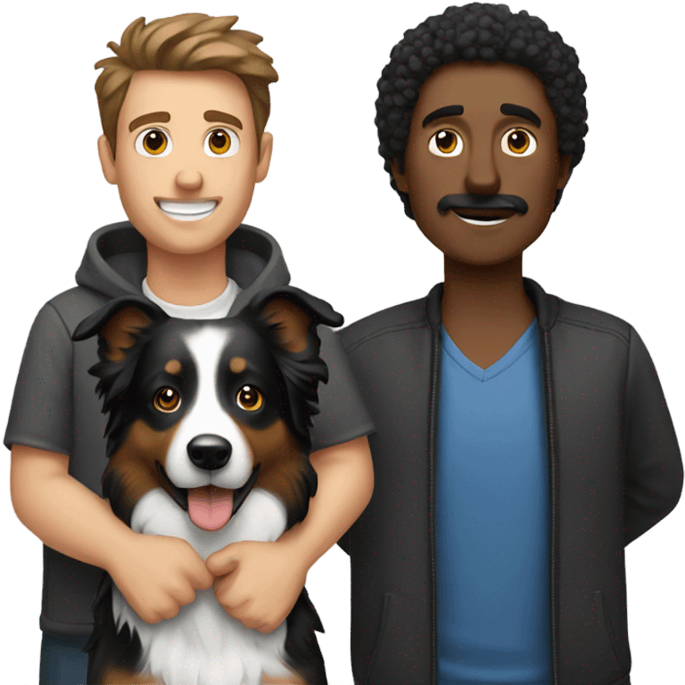 Man and border collie emoji