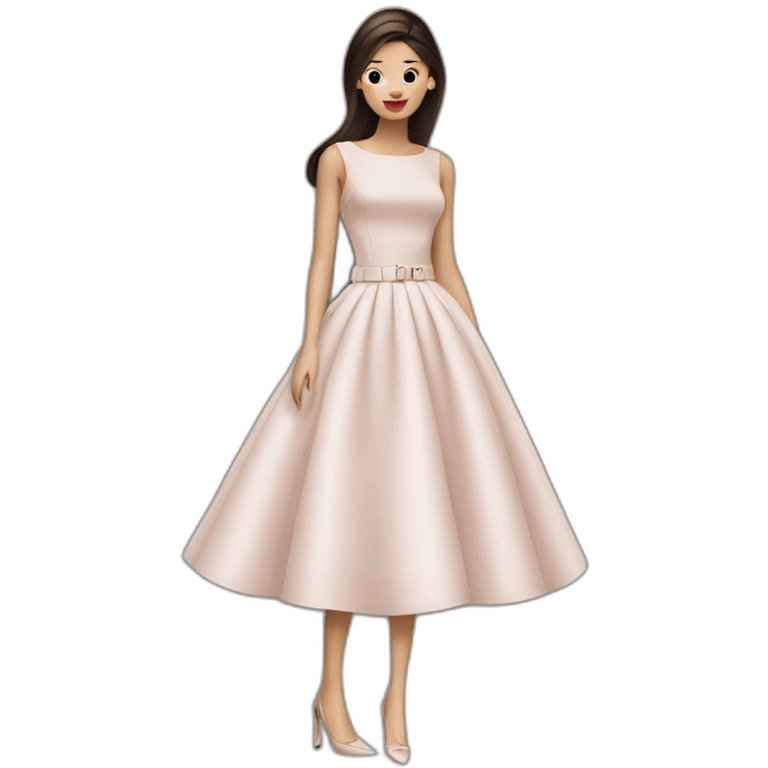 Brunette lady Dior dress  emoji