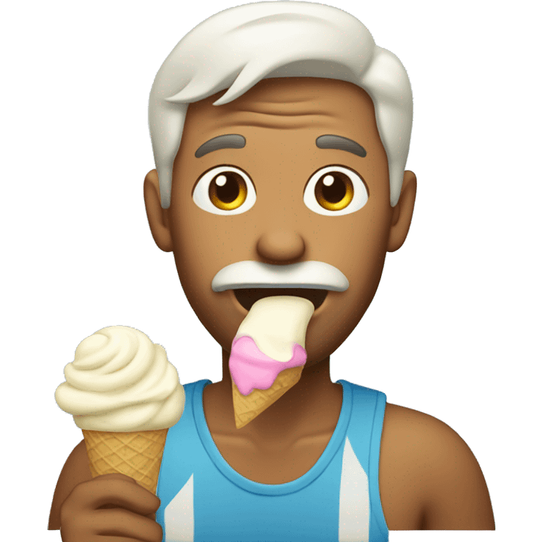 A man eating ice cream  emoji