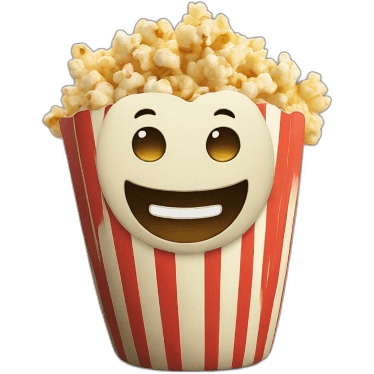 Popcorn with a smile emoji