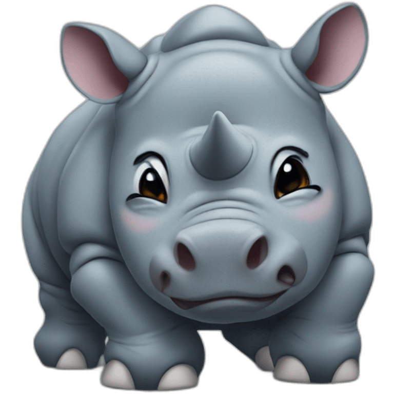 babe rhino that is crying  emoji