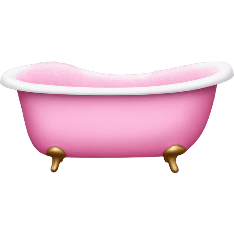 Pink glitter bathtub with bubbles  emoji