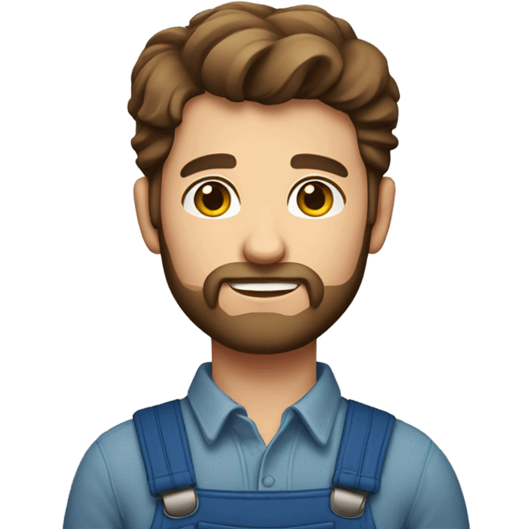 A male farmer, fair and short thin beard (brown hair and blue eyes ) emoji