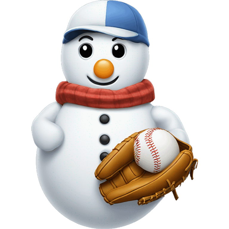 snowman with a baseball glove emoji