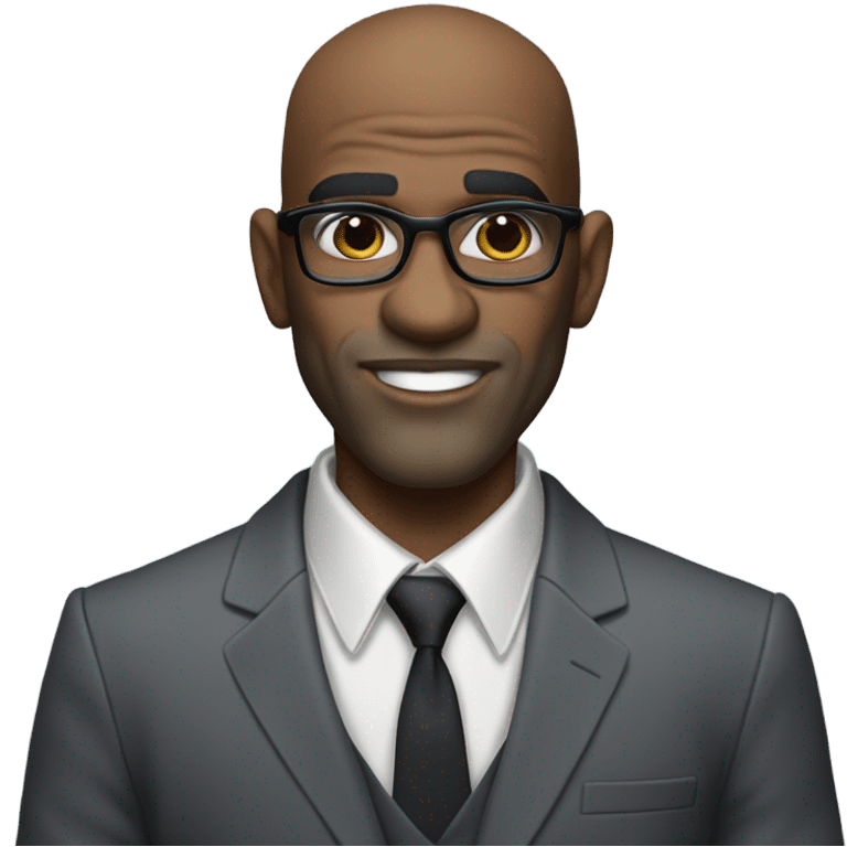 deon sanders with round face and suit and glasses and buzz cut and small eyes and over 50 small gray bearded receding hairline and small black eyes and wrinkled forehead emoji