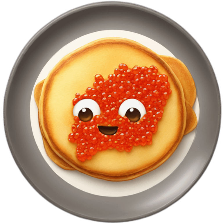 Pancake with big red caviar emoji